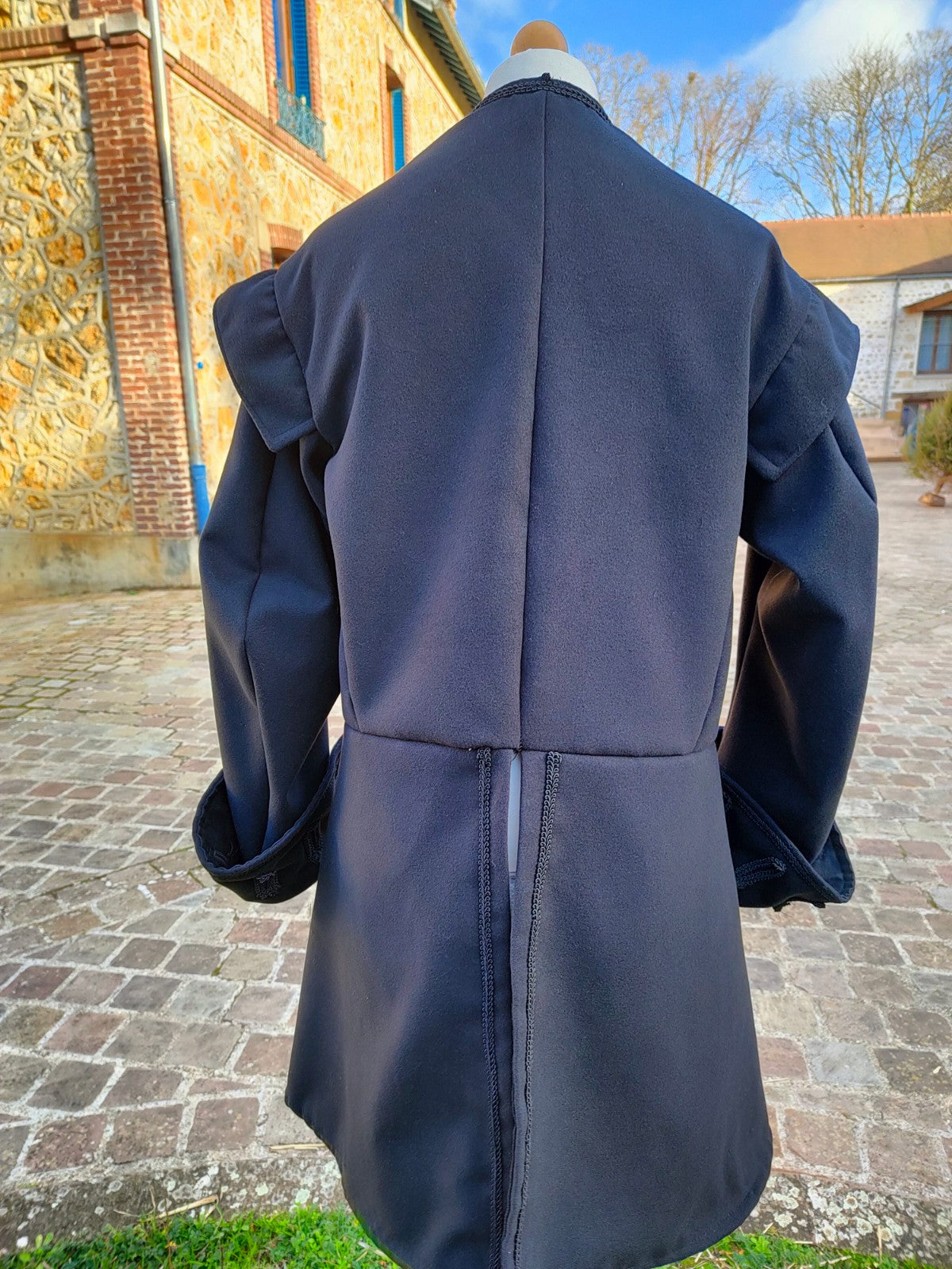 Veste XVIII eme siècle, veste pirate noire en laine