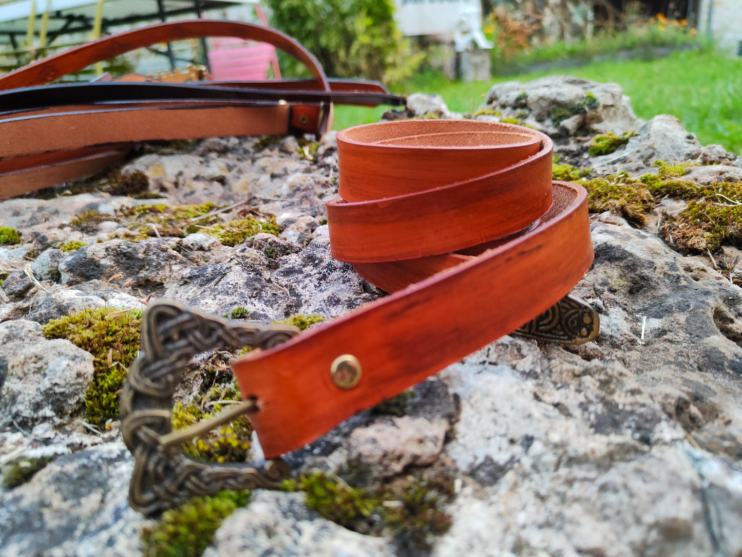 Ceinture viking pour homme ou femme en cuir véritable