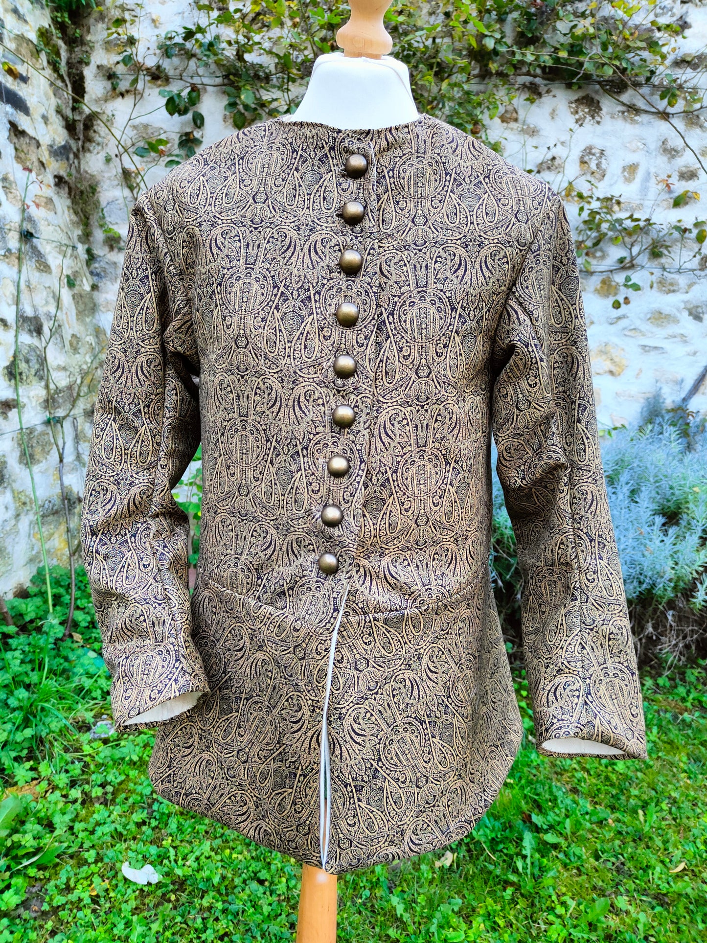 Veste médiévale XVème siècle, en cachemire, pour homme, doublet médiéval, pourpoint