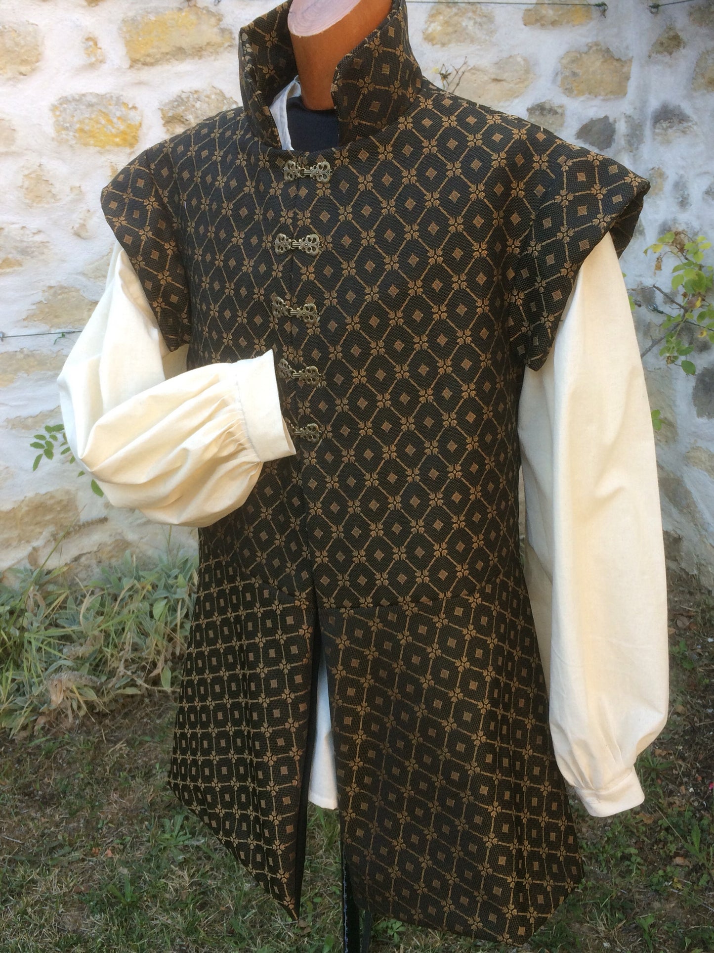Chemise médiévale pour homme en coton écru, chemise pirate ou tunique médiévale, corsaire, Renaissance