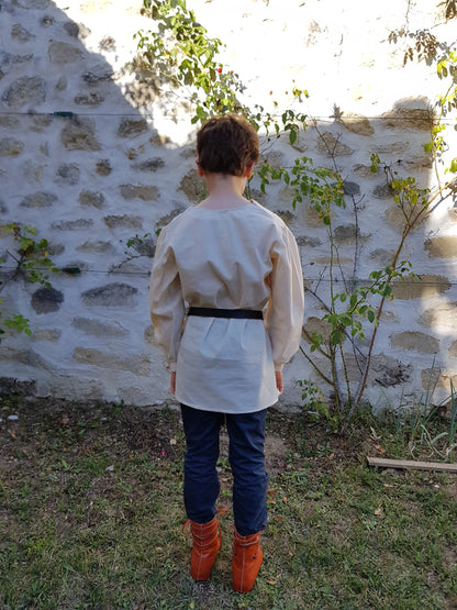 Chemise médiévale ou historique en coton, pour enfant