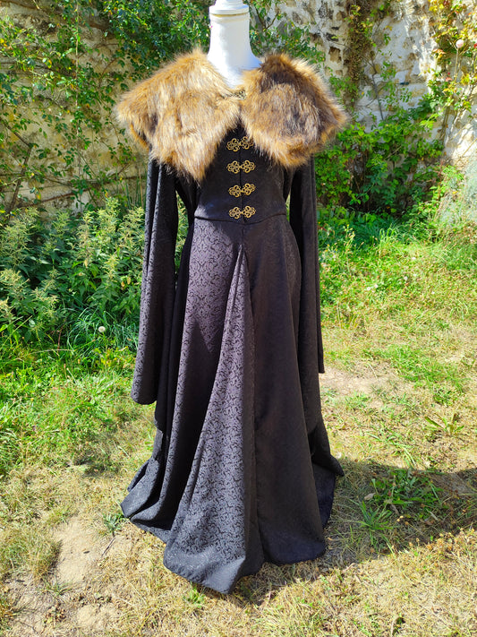 Robe de Sansa, en jacquard noir