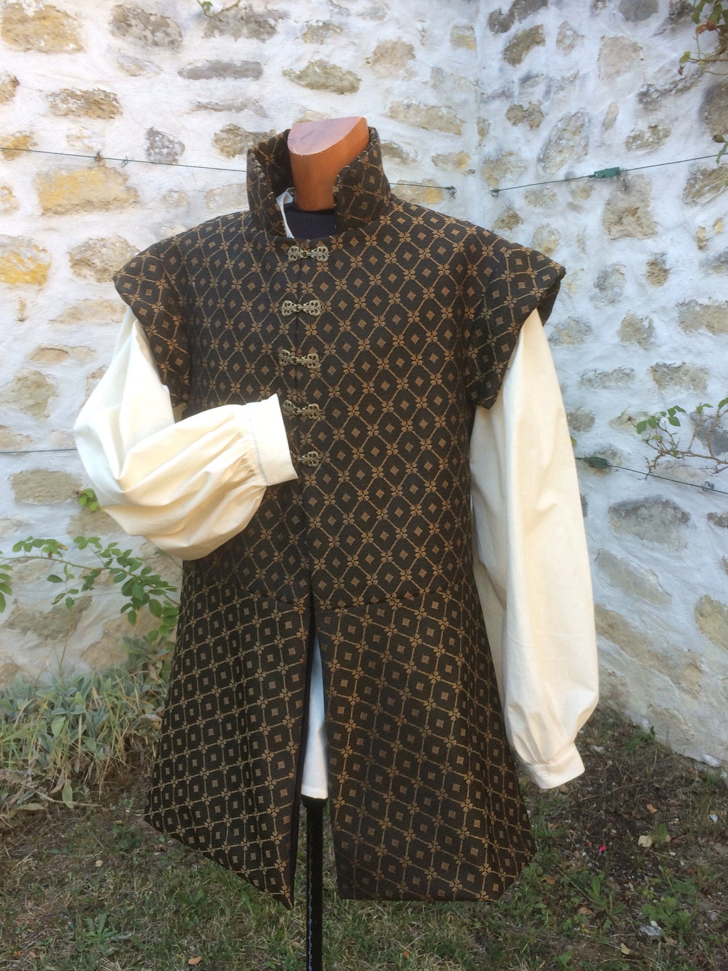 Chemise médiévale pour homme en coton écru, chemise pirate ou tunique médiévale, corsaire, Renaissance